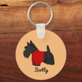 Scottish Terrier (Scotty Dog) in Sweater Schlüsselanhänger (Vorderseite)