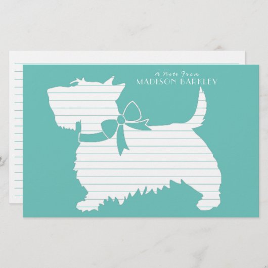 Scottish Terrier Scotty Dog Puppy Scottie Briefpapier (Vorne/Hinten)