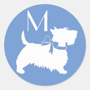 Scottish Terrier Scotty Dog Puppy Scottie Runder Aufkleber