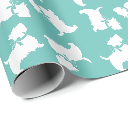 Scottish Terrier Scotty Dog Puppy Scottie Wrapping Geschenkpapier (Rolleneckpunkt)