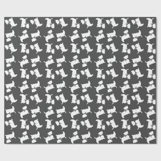 Scottish Terrier Scotty Dog Puppy Scottie Wrapping Geschenkpapier (Flach)