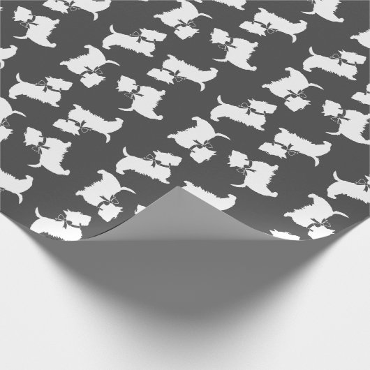 Scottish Terrier Scotty Dog Puppy Scottie Wrapping Geschenkpapier (Ecke)