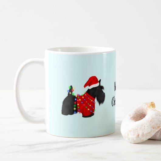 Scottish Terrier (Scotty Dog) Weihnachten Kaffeetasse (Mit Donut)
