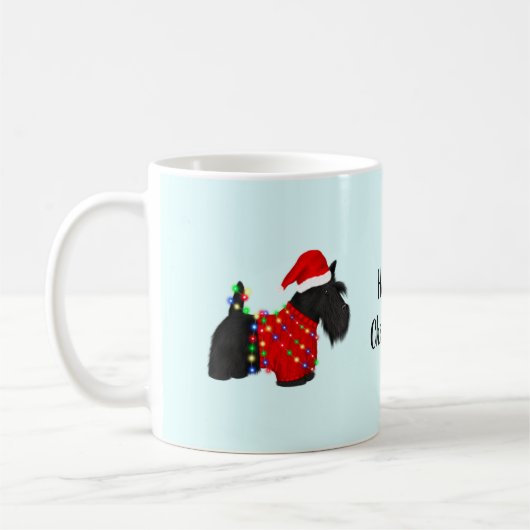 Scottish Terrier (Scotty Dog) Weihnachten Kaffeetasse (Links)