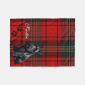 Scottish Terrier (Scotty) Tartan. bearbeitbar Fleecedecke (Vorderseite (Horizontal))