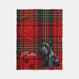 Scottish Terrier (Scotty) Tartan. bearbeitbar Fleecedecke