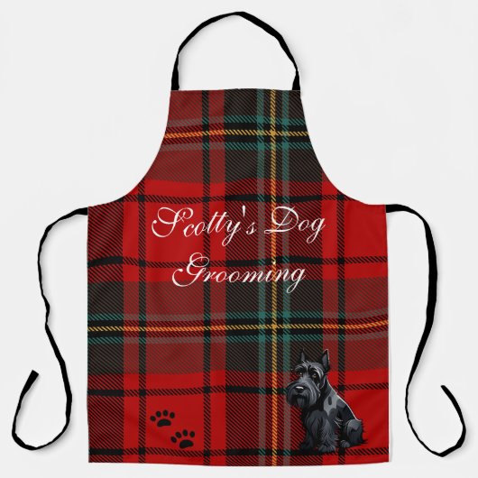 Scottish Terrier (Scotty) Tartan. bearbeitbar Schürze (Vorderseite)