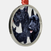 Scottish Terrier Silbernes Ornament (Rechts)