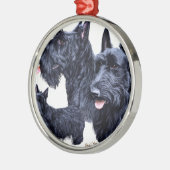 Scottish Terrier Silbernes Ornament (Links)