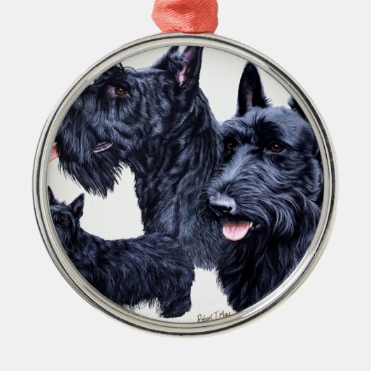 Scottish Terrier Silbernes Ornament (Vorne)
