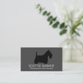 Scottish Terrier Silhouette Black on Gray Scottie Visitenkarte (Stehend Vorderseite)