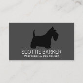 Scottish Terrier Silhouette Black on Gray Scottie Visitenkarte (Vorderseite)