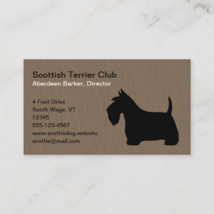 Scottish Terrier Silhouette Black Scottie Dog Visitenkarte