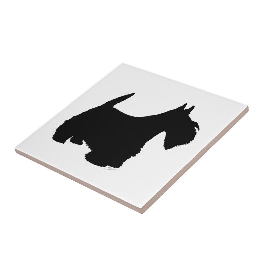 Scottish Terrier Silhouette Fliese (Seite)