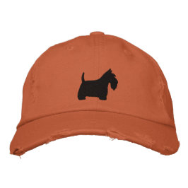 Scottish Terrier Silhouette mit Text Bestickte Baseballkappe