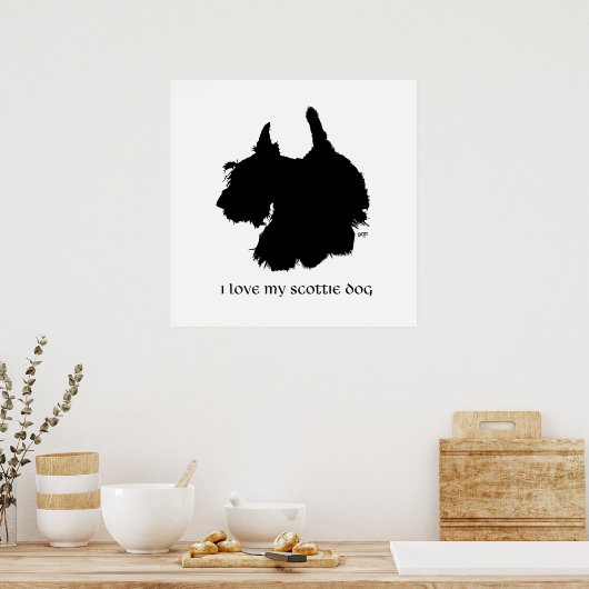 Scottish Terrier Silhouette Poster (Küche)