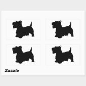 Scottish Terrier Silhouette Rechteckiger Aufkleber (Blatt)