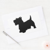 Scottish Terrier Silhouette Rechteckiger Aufkleber (Umschlag)