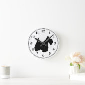 Scottish Terrier Silhouette Runde Wanduhr (Zuhause)