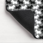 Scottish Terrier Silhouette, schwarz/weiß/grau Mousepad (Ecke)
