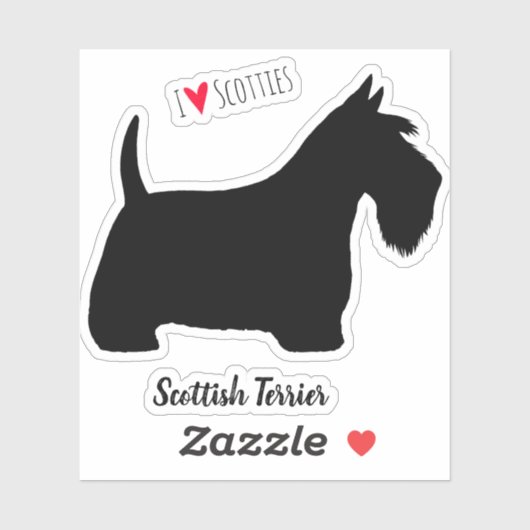 Scottish Terrier Silhouette Scottie Dog Aufkleber (Blatt)