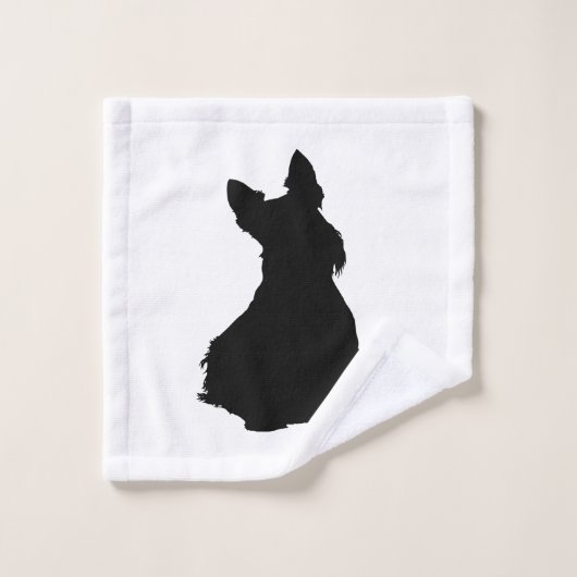 Scottish Terrier/Silhouette - Wählen Sie Ihre eige Badhandtuch Set (Waschlappen)