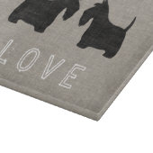 Scottish Terrier Silhouetten mit Herz und Liebe Schneidebrett (Ecke)