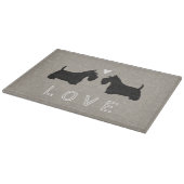 Scottish Terrier Silhouetten mit Herz und Liebe Schneidebrett (Ecke)