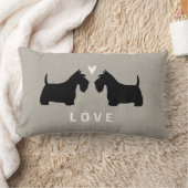 Scottish Terrier Silhouetten mit Herz und Text Lendenkissen (Decke)