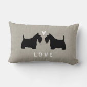 Scottish Terrier Silhouetten mit Herz und Text Lendenkissen (Rückseite)
