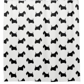 Scottish Terrier Silhouetten Pattern Duschvorhang