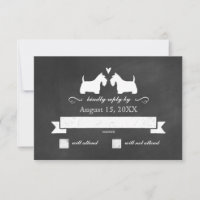 Scottish Terrier Silhouetten Wedding RSVP Antwort