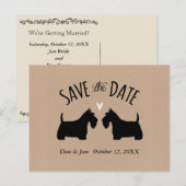 Scottish Terrier Silhouetten Wedding Save the Date Ankündigungspostkarte (Vorne/Hinten)