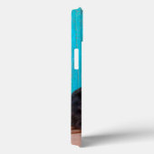 Scottish Terrier sitzt vor einer farbenfrohen Tür Case-Mate iPhone Hülle (Rückseite / Rechts)