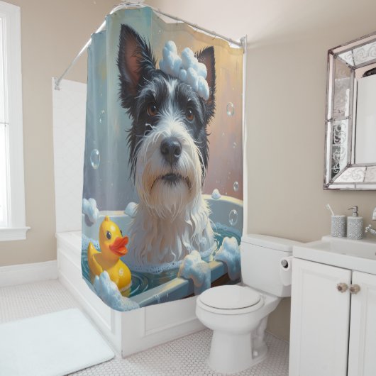 Scottish Terrier Sloppy Sleepy Niedlich Funny Duschvorhang (Beispiel)
