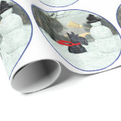 Scottish Terrier Snowman Geschenkpapier (Rolleneckpunkt)