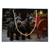 Scottish Terrier Snowy Sleigh Weihnachtsdekor Große Geschenktüte (Rückseite)