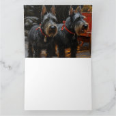 Scottish Terrier Snowy Sleigh Weihnachtsdekor Karte (Innenseite)