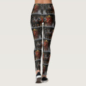 Scottish Terrier Snowy Sleigh Weihnachtsdekor Leggings (Rückseite)