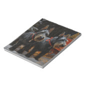 Scottish Terrier Snowy Sleigh Weihnachtsdekor Notizblock (Rotiert)