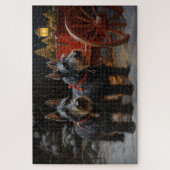 Scottish Terrier Snowy Sleigh Weihnachtsdekor Puzzle (Vertikal)