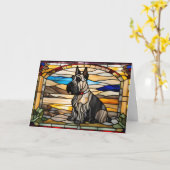 Scottish Terrier Stected Glass Card Karte (Gelbe Blume)