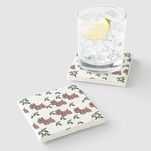 Scottish Terrier Steinuntersetzer (Seitenansicht)