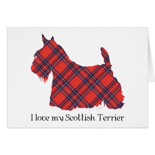 Scottish Terrier Stewart Tartan (Vorderseite (Horizontal))