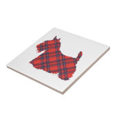 Scottish Terrier Stewart Tartan Fliese (Seite)