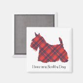 Scottish Terrier Stewart Tartan Magnet (Vorderseite/Rückseite)