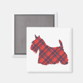 Scottish Terrier Stewart Tartan Magnet (Vorderseite/Rückseite)