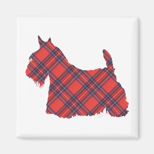 Scottish Terrier Stewart Tartan Magnet (Vorne)