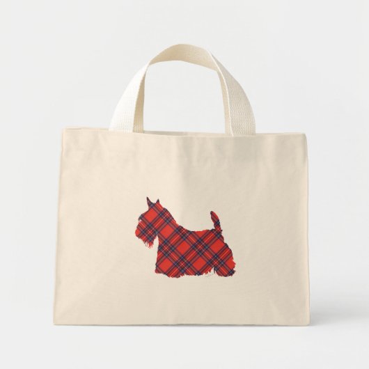 Scottish Terrier Stewart Tartan Mini Stoffbeutel (Vorne)