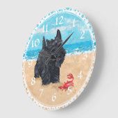 Scottish-Terrier-Strand-Uhr Große Wanduhr (Winkel)